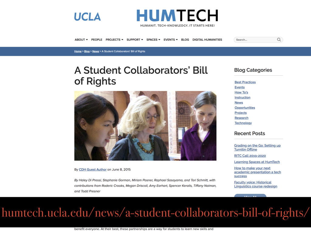 UCLA Student Collaborators Bill of Rights