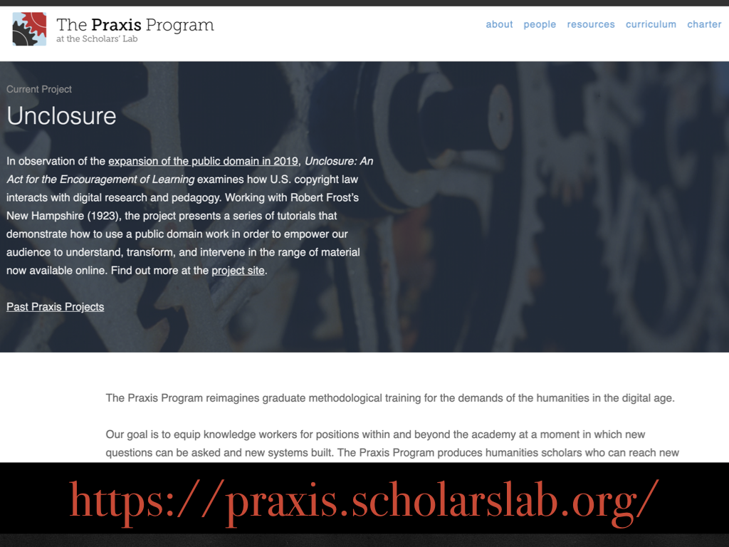 Praxis program splash page