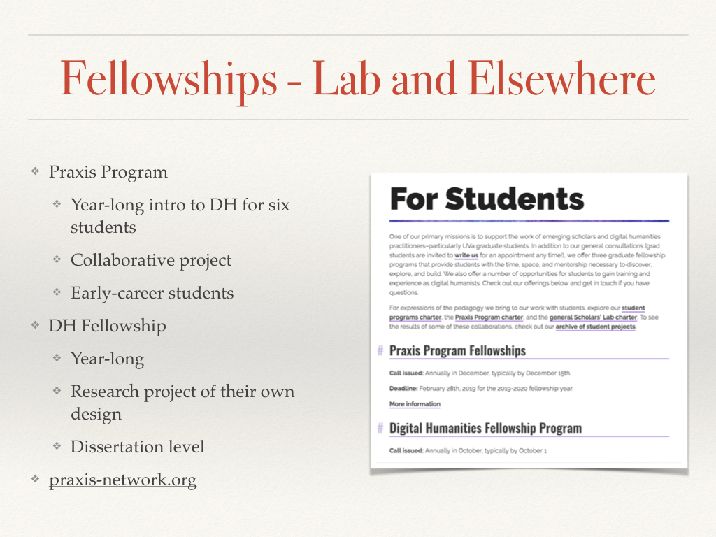 Scholar's Lab Programs