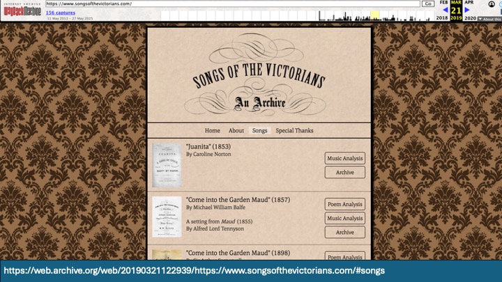 Joanna Swafford's Songs of the Victorians project